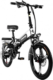 WJSWD Bicicletas eléctrica Bicicleta eléctrica de nieve, Bicicletas eléctricas para adultos 20 "Bicicleta eléctrica plegable de neumáticos con motor 350W y extraíble 48V 12.5AH batería de litio de litio 7 velocidades E-biciclet