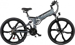WJSWD Bicicletas eléctrica Bicicleta eléctrica de nieve, Bicicletas eléctricas para adultos 26 "Bicicleta eléctrica plegable de 21 modos de 31 velocidades de 21 velocidades con motor de 350W y medidor LCD plegable E-bike max 24