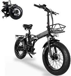 WJSWD Bicicletas eléctrica Bicicleta eléctrica de nieve, Bicicletas eléctricas plegables para adultos 20 en con 48V de gran capacidad removible 15ah batería de litio litio montaña e-bicicleta con instrumento electrónico y bicic