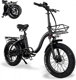 Capacity Bicicleta Bicicleta eléctrica de Nieve, Bicicletas eléctricas Plegables para Adultos con batería de Iones de Litio Grande de 48V 15Ah 20 en Bicicleta eléctrica