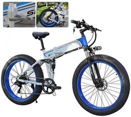 WJSWD Bicicleta Bicicleta eléctrica de nieve, Plegable bicicleta eléctrica for Adultos 7 Speed ​​Shift bicicleta de montaña de 26 pulgadas ruedas de radios Montaña eléctrica de la bicicleta MTB de doble suspensión de