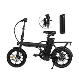CKAN Bicicleta Bicicleta Eléctrica E-Bike Plegable, Bicicleta Eléctrica de 16" para Hombres de 250W con batería extraíble de 7.5Ah, Bicicleta de Ciudad para Hombres y Mujeres