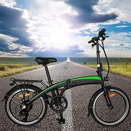 CM67 Bicicleta Bicicleta eléctrica Marco Plegable Rueda óptima de 20" 250W 7 velocidades Batería de Iones de Litio Oculta 7.5AH extraíble