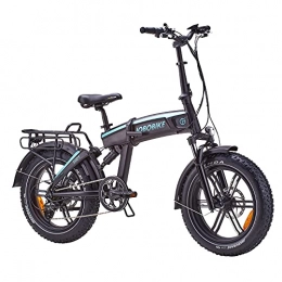 JOBO Bicicleta Bicicleta eléctrica Negra JOBO Bicicleta Plegable Ebike, Bicicleta eléctrica de 26"con batería de Litio de 48V 11.6Ah 500W y Shimano 7 velocidades 25 km / h Rango de Velocidad máxima 70 km, Faros LED