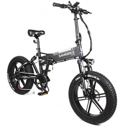 Ti-Fa Bicicleta Bicicleta eléctrica Nieve 4 Modos de 500W 20 x 4, 0 Pulgadas Fat Tire Bike montaña Plegable con batería de Litio de 48V 10AH y del Freno de Disco, Plata