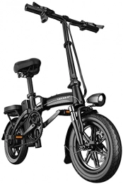 CCLLA Bicicletas eléctrica Bicicleta eléctrica para Adultos Bicicleta eléctrica Neumáticos de 14 Pulgadas 400W Motor 25km / h Bicicleta eléctrica Plegable 30AH Batería 3 Modos de conducción (Color: Negro, Tamaño: Alca