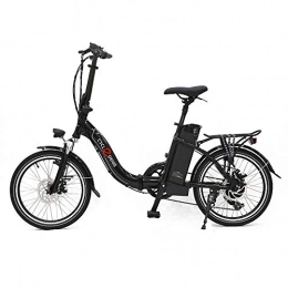 XBN Bicicleta Bicicleta eléctrica Pedelec de 20 pulgadas con batería de 10 Ah, motor de rueda trasera de 250 W, 7 velocidades, para adultos, color negro