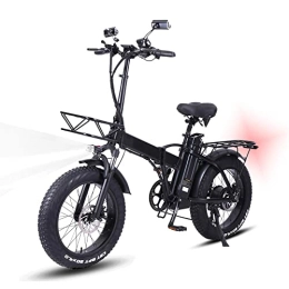HFRYPShop Bicicleta Bicicleta Eléctrica Plegable 20"* 4", E-Bike con Batería Extraíble 48 V / 15Ah, 7 Velocidades, 85N.m, Bici eléctricas de Off-Road Fat