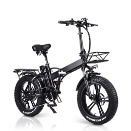 YINGMAO Bicicletas eléctrica Bicicleta Eléctrica Plegable 20 Pulgadas, Fat Bici Electrica con 48V 15Ah Batería de Lones de Litio Desmontable, E-Bike para Adultos para Ciudad (One-Piece Wheel)
