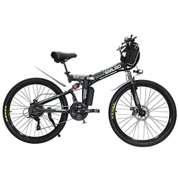 Bicicleta Eléctrica Plegable 24" con 48V 350W 8Ah Batería De Iones De Litio, City Mountain Bicycle Booster,Negro