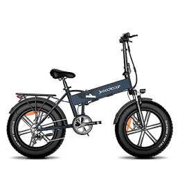 Docrooup Bicicleta Bicicleta Eléctrica Plegable 750W Mountain EBike 48V 12Ah 50km / h 20 Pulgadas E-Bike para Adultos (Gris)