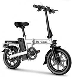 Lamyanran Bicicleta Bicicleta Eléctrica Plegable Adulto 14 pulgadas bicicleta eléctrica con luz delantera LED de 48V for el adulto extraíble de iones de litio de 350 W sin escobillas del motor Capacidad de carga de 330 l