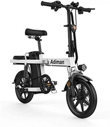 Lamyanran Bicicleta Bicicleta Eléctrica Plegable Adulto 14 pulgadas plegable bicicleta eléctrica 48v 8AH batería de litio bicicleta eléctrica de la luz de conducción for adultos batería desmontable de aleación de alumini