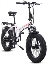 Lamyanran Bicicleta Bicicleta Eléctrica Plegable Adulto 20 pulgadas bicicleta eléctrica, bicicleta de montaña de aluminio plegable eléctrica de la aleación con el asiento trasero, motor de 500W, 48V 15AH batería de litio