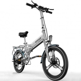 Lamyanran Bicicleta Bicicleta Eléctrica Plegable Adulto 20 pulgadas plegable eléctrico de cercanías Ligera bicicletas Ebike con USB extraíble 48V batería de litio de carga del puerto for el adulto Bicicletas Eléctricas
