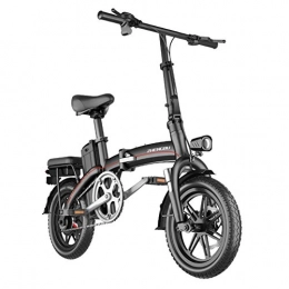 Lamyanran Bicicletas eléctrica Bicicleta Eléctrica Plegable Adulto Portátil fácil de almacenar, 14" bicicleta eléctrica / conmuta Ebike con la conversión de frecuencia de alta velocidad del motor, la batería de 48V 8Ah Bicicletas E