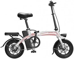 Lamyanran Bicicleta Bicicleta Eléctrica Plegable Adulto Portátil y fácil de almacenar Iones de Litio y el Pulgar silencioso Motor de la válvula con el LCD Pantalla de Velocidad Bicicletas Eléctricas (Color : White)