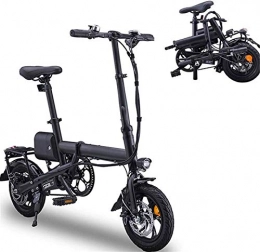 ZJZ Bicicleta Bicicleta eléctrica plegable Bicicleta compacta plegable ligera, ruedas de 12 pulgadas, bicicleta unisex con asistencia de pedal, velocidad máxima de 25 km / h, portátil, fácil de almacenar en caravan