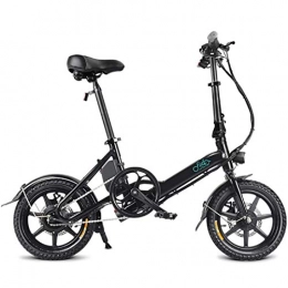 GJNWRQCY Bicicleta Bicicleta eléctrica plegable, bicicleta eléctrica de aluminio de 250 vatios con pedal para adultos y adolescentes, bicicleta eléctrica de 14 "con batería de iones de litio de 36V / 7.8AH, Negro