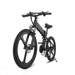 Liu Yu·casa creativa Bicicletas eléctrica Bicicleta eléctrica plegable con motor de 500W 48V 12.8AH Batería de litio extraíble, Bicicleta eléctrica con neumáticos de 26 * 1.95 pulgadas, Bicicleta eléctrica para adultos ( Color : Negro )