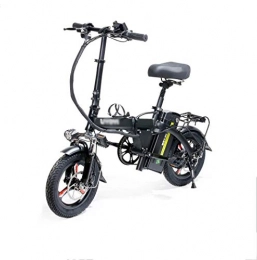 GUI Bicicleta Bicicleta eléctrica Plegable de 14 Pulgadas Bicicleta asistida por batería de Litio Asiento pequeño y cómodo para Adultos Motor sin escobillas 400 (w) Iluminación LED 48V conducción