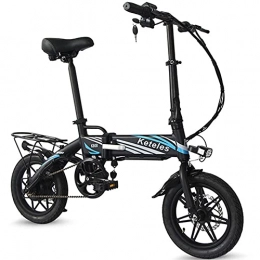 HOUSEHOLD Bicicletas eléctrica Bicicleta eléctrica plegable de 14 pulgadas, ciclomotor pequeño, bicicletas de montaña híbridas, amortiguadores múltiples, negro, blanco, clasificación de impermeabilidad IP54, carga máxima 120 kg