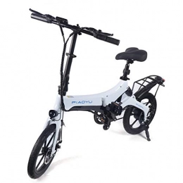 TFCFL Bicicletas eléctrica Bicicleta eléctrica plegable de 16 pulgadas, color blanco, con motor de 36 V 250 W, batería de 36 V 5, 2 Ah, hasta 25 km / h
