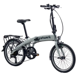 tretwerk DIREKT gute Räder Bicicleta Bicicleta eléctrica plegable de 20 pulgadas, Akimbo, bicicleta eléctrica plegable Pedelec con 8 marchas Shimano Acera, bicicleta eléctrica plegable con motor trasero, 250 W, 36 V, 360 Wh, 50 Nm, gris