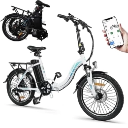 K KAISDA Bicicleta Bicicleta eléctrica Plegable de 20 Pulgadas, Liviana y Plegable, 36V 13Ah Li-Ion, Shimano de 7 Velocidades (Tiene Timbre, portaequipajes) E-Bike para Adultos -22 kg (Dentro del stVZO) (Blanco)