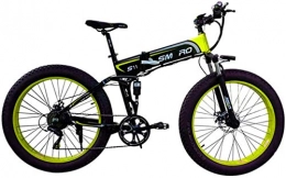 ZJZ Bicicletas eléctrica Bicicleta eléctrica plegable de 26 pulgadas con neumático grueso, motor de 350 W, bicicleta de montaña eléctrica para adultos, batería de 48 V / 10 Ah extraíble, marco de aluminio de 7 velocidades