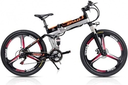 JINHH Bicicleta Bicicleta eléctrica plegable de 26 pulgadas, motor potente de 48V 350W, bicicleta de montaña de 21 velocidades, cuadro de aleación de aluminio, bicicleta de asistencia al pedal, suspensión completa