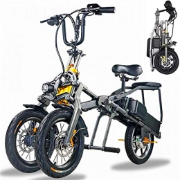 ZJZ Bicicletas eléctrica Bicicleta eléctrica plegable de 3 ruedas para adultos, batería de litio extraíble de 350 W Motor de 48 V Bicicleta eléctrica de viaje Bicicleta eléctrica de ciudad / Bicicleta de viaje al aire libre F
