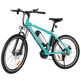 Eloklem Bicicleta Bicicleta eléctrica plegable de 36 V y 8 Ah, batería de litio de 21 velocidades, color azul