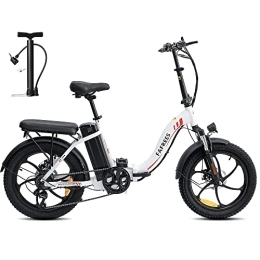 Fafrees Bicicletas eléctrica Bicicleta eléctrica Plegable Fafrees F20, Bicicleta eléctrica Urbana de 20"y 250 W, MTB eléctrica de 7 velocidades, batería extraíble de 15 Ah, 3 Colores (Blanco)