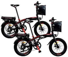 Bicicleta Eléctrica Plegable Fat Tire 20" para Adultos/Ebike Shimano 7 Velocidades/Bicicletas Eléctricas con Pedal Assist/con Motor 250W y Batería de Litio Extraíble 48V/10.4Ah,Cantidad: 2