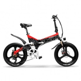AIAIⓇ Bicicletas eléctrica Bicicleta eléctrica Plegable G650 20 Pulgadas Bicicleta eléctrica Plegable 400W 48V 10.4Ah / 12.8Ah Batería de ión de Litio 5 Nivel Pedal Assist Suspensión Delantera y Trasera
