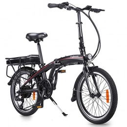 LOKEEVAN Bicicleta Bicicleta eléctrica Plegable LOKEEVAN de 20", Bicicleta eléctrica Urbana de 250 W con batería de Litio de 36 V / 10 AH, Bicicleta eléctrica Shimano de 7 velocidades con Carga máxima de 120 kg