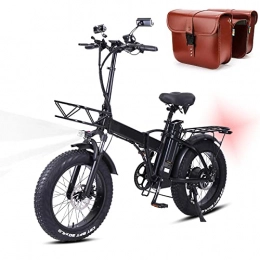 HFRYPShop Bicicleta Bicicleta Eléctrica Plegable para Adultos 48V 15Ah Batería de Litio, E-Bike con Neumáticos Gordos, Shimano 7 Velocidades, Amigo Fiable para Explorar