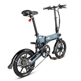 Bike Bicicleta Bicicleta Eléctrica Plegable para Adultos E-Bici - 250W Vatios De Motor De 16 Pulgadas Scooter Eléctrico 7.8Ah Plegable Bicicleta Eléctrica con Luz LED Grey