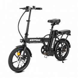 HFRYPShop Bicicleta Bicicleta Eléctrica Plegable Pedal Assist, Batería Litio 36V 7.5Ah, Sistema de Freno Doble y Asiento Trasero