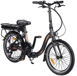 DuraB Bicicleta Bicicleta eléctrica plegable plegable de 20 pulgadas, bicicleta eléctrica plegable, bicicleta eléctrica plegable con luz LED, capacidad de carga de 120 kg (negro, naranja, batería de 10 Ah)