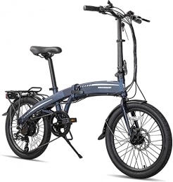 Hiland Bicicleta Bicicleta eléctrica plegable Rockshark para adultos, 20 pulgadas, pedelec plegable, con cambio Shimano de 7 velocidades