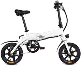 TCYLZ Bicicleta Bicicleta eléctrica plegable TCYLZ 250W 36V 14" 10, 4Ah batería de iones de litio E-Bike para ciclismo al aire libre, entrenamiento y péndulo, color negro y blanco