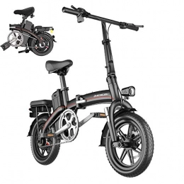 TCYLZ Bicicleta Bicicleta eléctrica plegable TCYLZ de 14 pulgadas, 250 W, motor estable sin escobillas con batería de litio (400 W, 48 V, 8 Ah)