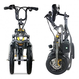 GUOE-YKGM Bicicletas eléctrica Bicicleta Eléctrica Plegables, 250W / 350W Motor Bicicleta Plegable 35km / h, Bici Electricas Adulto con Ruedas de 14", Batería 36V / 48V 10Ah, Asiento Ajustable, con La Batería de Litio Extraíble - Gris
