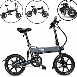 MJLXY Bicicleta Bicicleta Eléctrica Plegables Velocidad Máxima 25KM / H Asiento Ajustable, Con Pedales Ruedas de 14", Tres Modos de Trabajo