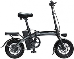 TCYLZ Bicicletas eléctrica Bicicleta eléctrica TCYLZ de 14 pulgadas, cuadro alto de acero al carbono, motor de escobilla de 400 W con batería de iones de litio extraíble de 48 V, portátil, ligera, plegable, para adultos