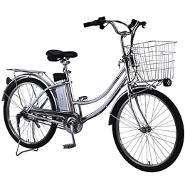 RSTJ-Sjef Bicicletas eléctrica Bicicleta Eléctrica Urbana De 26 Pulgadas 250 W Bicicleta Eléctrica De Una Sola Velocidad Con Batería De Litio Extraíble De 48 V 8 Ah, Bicicleta De Crucero Asistida Por Energía Eléctrica Para Mujeres