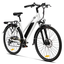 VecoCraft Bicicleta Bicicleta eléctrica VecoCraft Athena E-Bike Trekking Pedelec ruedas guía para hombre y mujer de 28 pulgadas, con batería de 36 V 250 W 17, 5 Ah Samsung de 25 km / h 120 km, Shimano de 8 velocidades