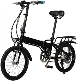 HCMNME Bicicleta Bicicleta Eléctrica Viaje a Ebike, 300W 18 pulgadas Adultos Bicicleta eléctrica plegable con sistema de control remoto y asiento trasero 48V batería extraíble freno de disco trasero Unisex Lithium bat